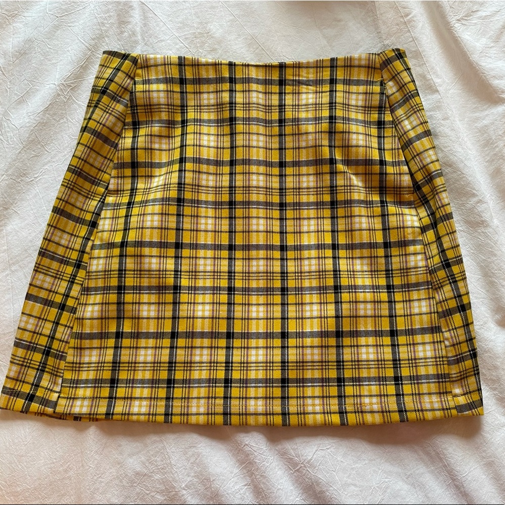Yellow Plaid Mini Skirt (Urban Outfitters)